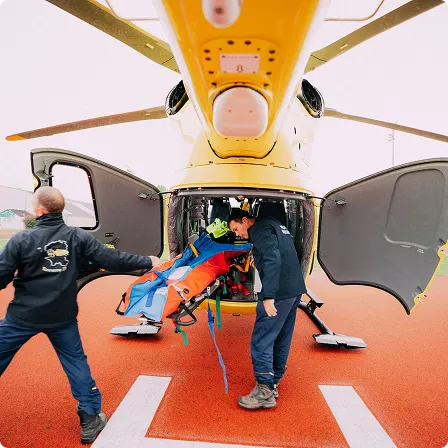 EMS in a helicopter 